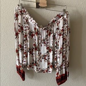 Off the shoulder floral blouse